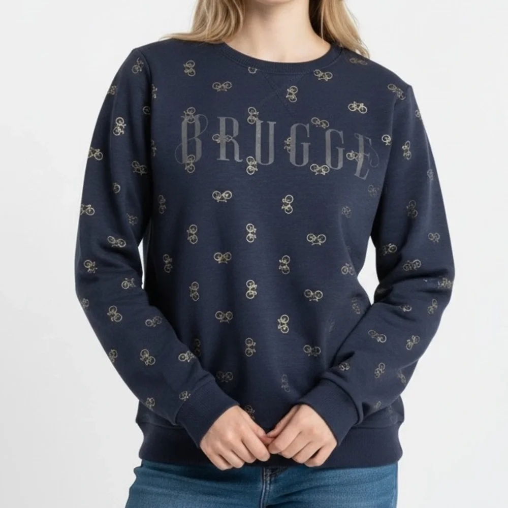 BRUGGE Novelty Bicycle Funky Sweatshirt Blue Size XS - Picture 1 of 8